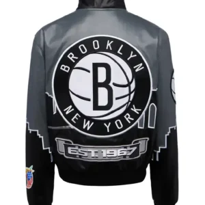 Jeff Hamilton Brooklyn Nets Skyline Vegan Jacket