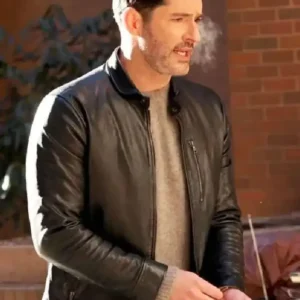 CIA Tom Ellis Black Leather Jacket