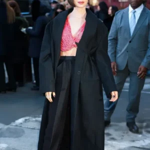 Calvin Klein Fashion Show Lily Collins Coat