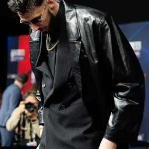 Chet Holmgren Black Leather Coat