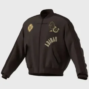 Chinese New Year Brown Bomber Jacket