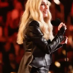 Grammy Awards Cher Black Leather Jacket