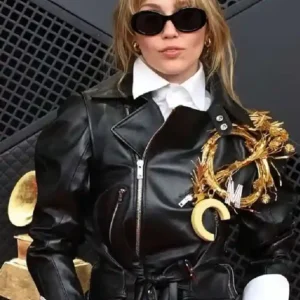 Grammy Awards Miley Cyrus Leather Jacket