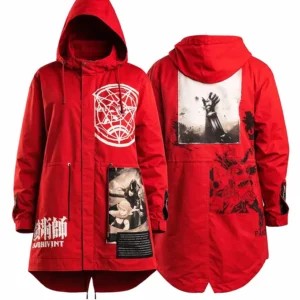 Hypland x Fullmetal Alchemist Brotherhood Red Hooded Coat
