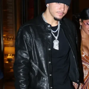 Jadon Sancho Black Leather Jacket