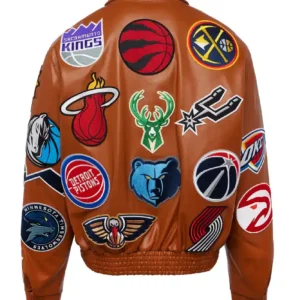 Jeff Hamilton NBA Collage Brown Jacket