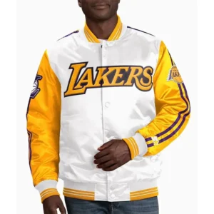 Los Angeles Lakers White Yellow Varsity Jacket