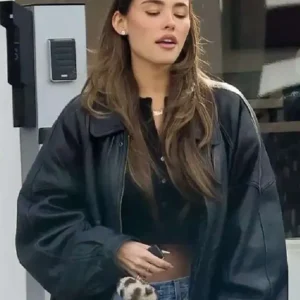 Madison Beer Oversized Leather Jacket