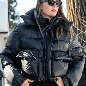 Maria Sharapova Black Puffer Jacket