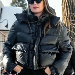 Maria Sharapova Black Puffer Jacket