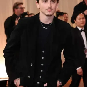 Marty Supreme Timothée Chalamet Black Velvet Blazer