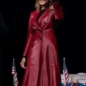 Melania Trump Red Leather Coat