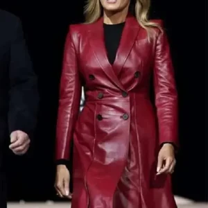 Melania Trump Red Leather Coat