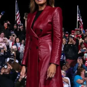 Melania Trump Red Leather Coat