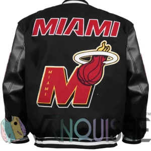 Miami Heat Varsity Black Wool Jacket Back