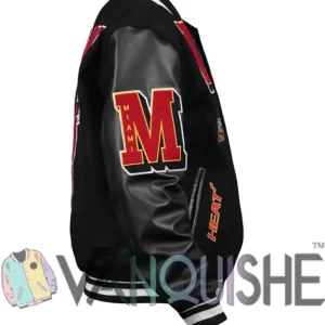 Miami Heat Varsity Black Wool Jacket Side Look