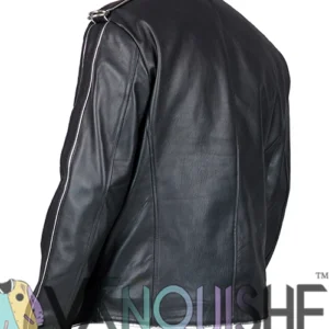 Michael Jackson’s V8 Black Real Leather Jacket Back