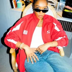 NBA London Game Naomi Ackie Jacket