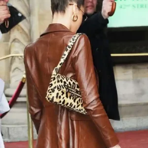 NYC Bella Hadid Brown Leather Blazer