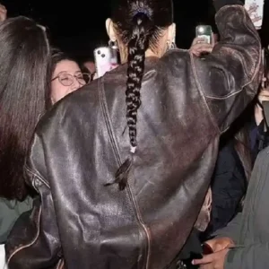 NYC Bella Hadid Brown Leather Jacket