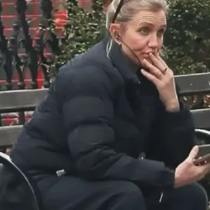 NYC Cameron Diaz Black Puffer Jacket