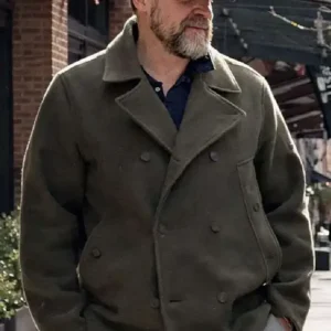 NYC David Harbour Green Peacoat