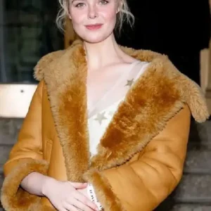 NYC Elle Fanning Shearling Jacket