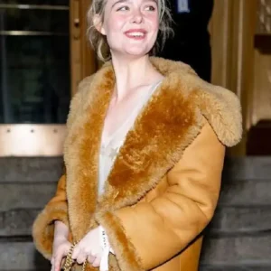 NYC Elle Fanning Shearling Jacket
