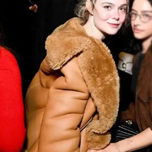NYC Elle Fanning Shearling Jacket