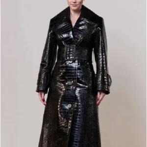 PFW Lili Reinhart Leather Coat