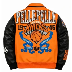 Pelle Pelle New York Knicks Jacket Orange Back
