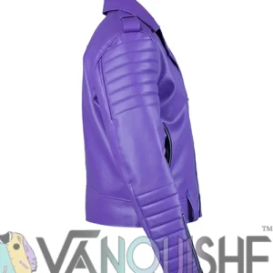 Shop Jalen Hurts Purple Leather Jacket