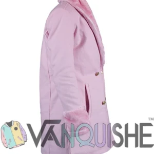 Shop Keeley Jones Ted Lasso S03 PU Fur Coat Side Look