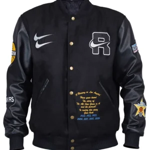 Shop air raspberry varsity jacket