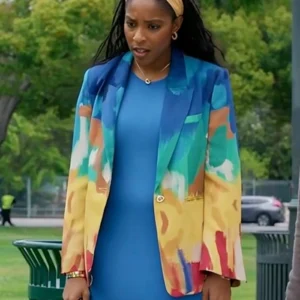 Shrinking Jessica Williams Printed Blazer