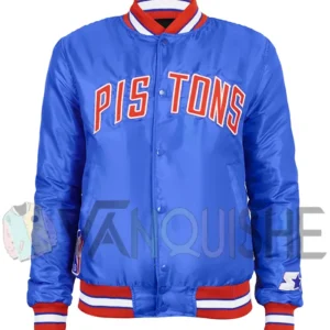Starter 90’s NBA Detroit Pistons Blue Jacket Front look