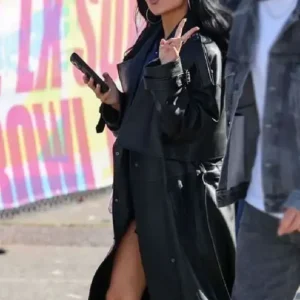 Super Bowl LX Becky G Black Leather Coat