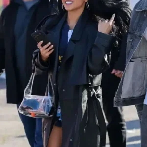 Super Bowl LX Becky G Black Leather Coat