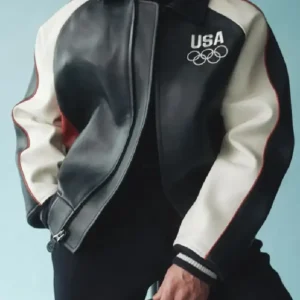 Team USA Olympics 2026 Leather Bomber Jacket