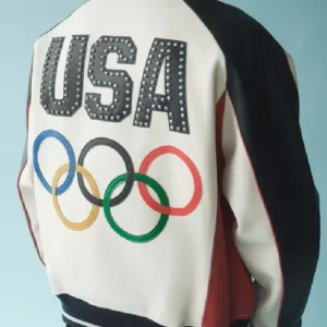 Team USA Olympics 2026 Leather Bomber Jacket
