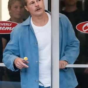 The Adventures of Cliff Booth Brad Pitt Blue Jacket