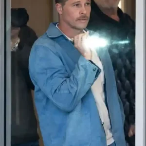 The Adventures of Cliff Booth Brad Pitt Blue Jacket