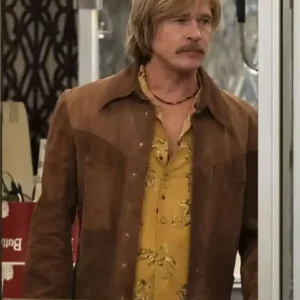 The Adventures of Cliff Booth Brad Pitt Brown Jacket