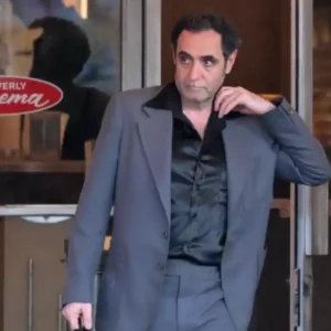 The Adventures of Cliff Booth Karren Karagulian Grey Blazer