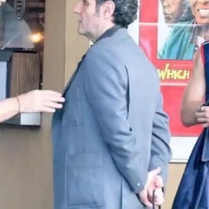 The Adventures of Cliff Booth Karren Karagulian Grey Blazer