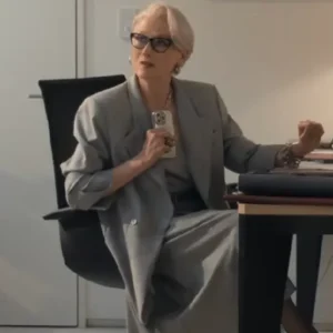 The Devil Wears Prada 2 Meryl Streep Light Grey Coat