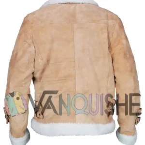 Womens White Shearling Brown Suede Biker Jacket