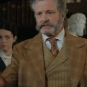 Young Sherlock Colin Firth Brown Checkered Coat