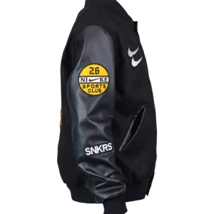 air raspberry varsity jacket Side Look