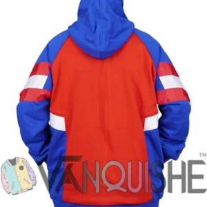 Arsenal Adidas Red and Blue Hoodie Back